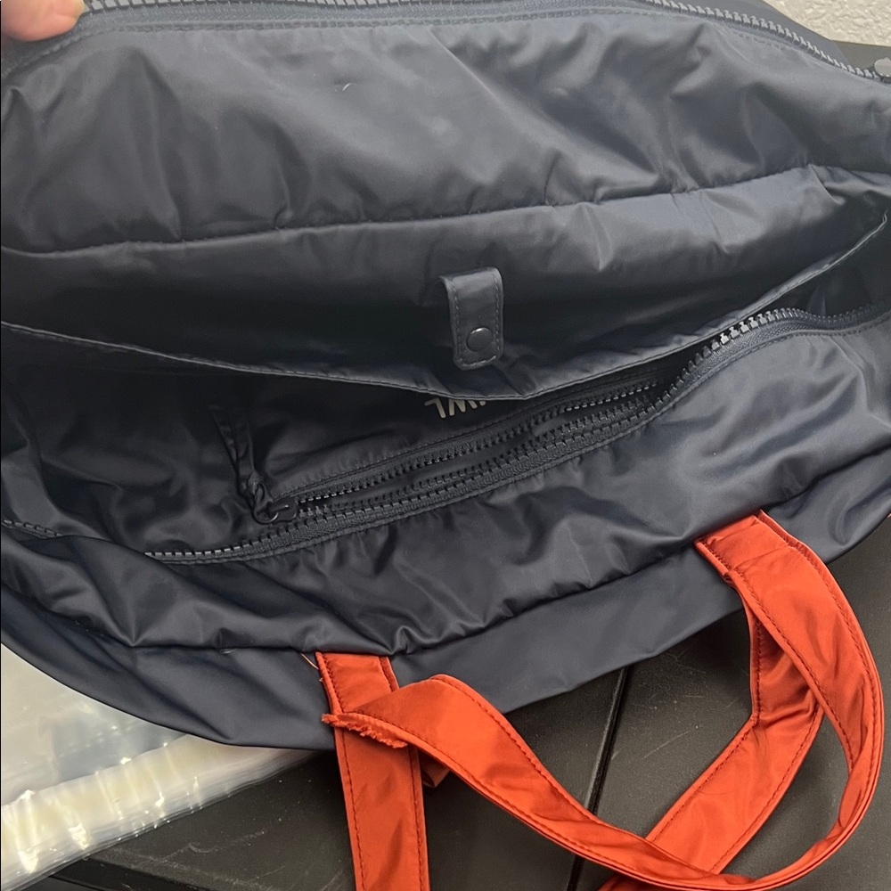 Madewell Th Sport Tote with MWL Logo Navy Blue and Orange - Picture 9 of 11